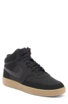 Nike Court Vision Mid Sneaker In 006 Black/black