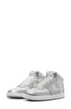 Nike Court Vision Mid Sneaker In White/metallic Silver