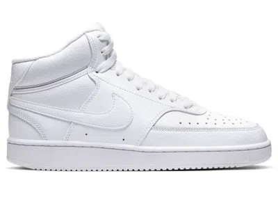 Pre-owned Nike Court Vision Mid Triple (women's) Sneakers In White