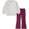 Nike Cozy Fleece Sweatshirt & Flare Leggings Set In Multi