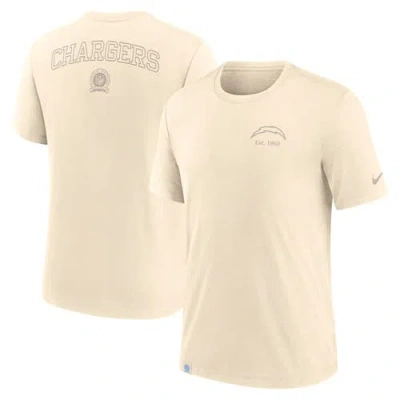 Nike Cream Los Angeles Chargers Glory Tri-blend T-shirt In Neutral