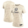Nike Cream Los Angeles Dodgers Authentic Collection City Connect Velocity Performance T-shirt In Cream