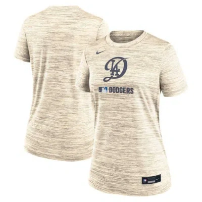 Nike Cream Los Angeles Dodgers Authentic Collection City Connect Velocity Performance T-shirt