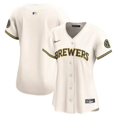 Nike Cream Milwaukee Brewers Home Limited Jersey In White