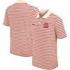 Nike Cream Ohio State Buckeyes Solid Foundation Striped Performance Polo In Red