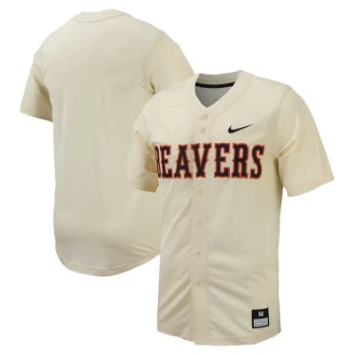 Nike Cream Oregon State Beavers Replica Full-button Baseball Jersey In Brown