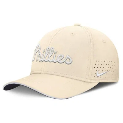 Nike Cream Philadelphia Phillies Rise Performance Flex Hat In Neutral