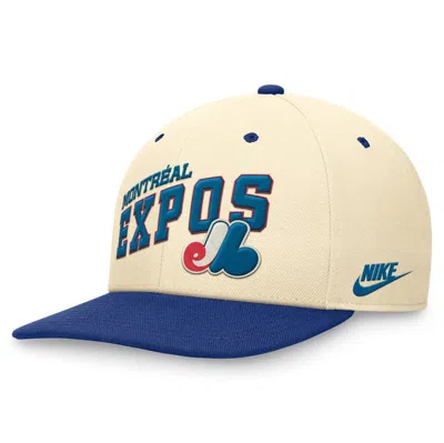 Nike Cream/blue Montreal Expos Rewind Cooperstown Collection Performance Snapback Hat