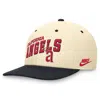NIKE NIKE CREAM/NAVY CALIFORNIA ANGELS REWIND COOPERSTOWN COLLECTION PERFORMANCE SNAPBACK HAT