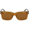 Nike Crescent I 54mm Rectangular Sunglasses In Brown