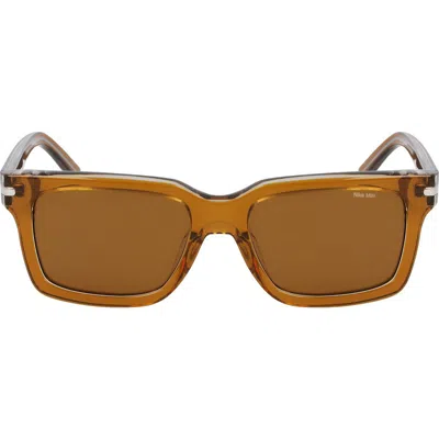 Nike Crescent I 54mm Rectangular Sunglasses In Brown