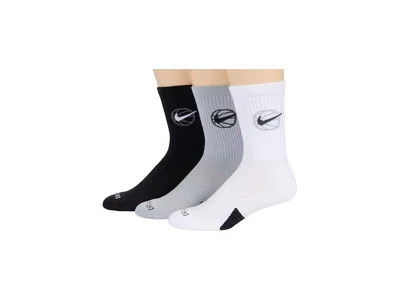 Nike Crew Everyday Bball 3-pair Pack (big Kid/adult) No Show Socks Shoes Multicolor 1: Lg (us Men's Shoe 