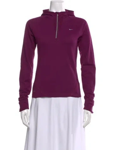 Pre-owned Nike Crew Neck Long Sleeve Hoodie In Purple