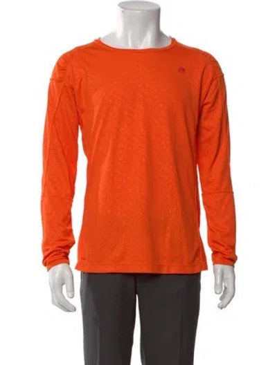 Pre-owned Nike Crew Neck Long Sleeve T-shirt In Orange