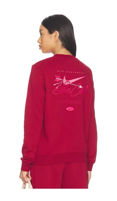 Nike Crew Neck Sweatshirt In Pink