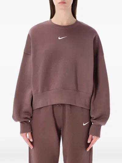 Nike Sportswear Phoenix Fleece Over-oversized Crew Neck Sweatshirt In Brown