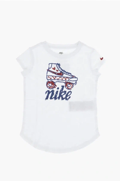 Nike Crew-neck T-shirt With Print On The Front In White