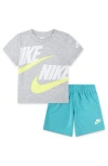 Nike Crew T-shirt & Knit Shorts Set In Dusty Cactus