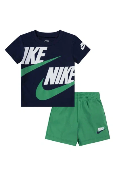 Nike Babies' Crew T-shirt & Knit Shorts Set In Stadium Greed