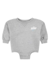 Nike Babies'  Crewneck Bodysuit In Gray
