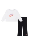 Nike Crewneck Sweatshirt & Flared Leggings Set (toddler) Crewneck Sweatshirt & Leggings Set In White