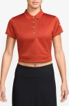 Nike Crop Cotton Blend Golf Polo In Red