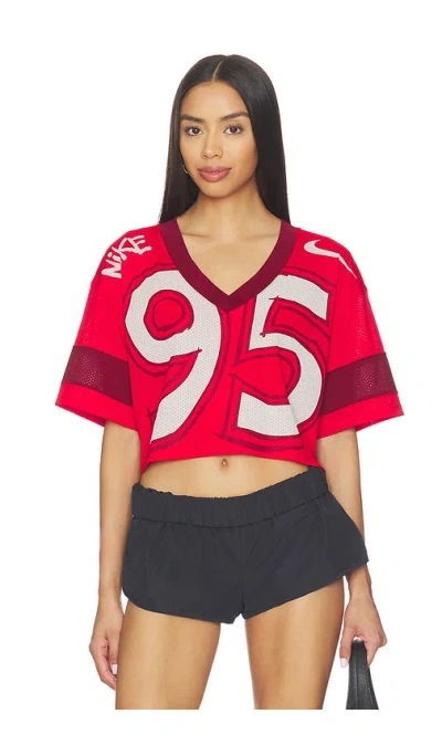 Nike Crop Jersey In Red