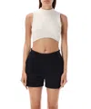 Nike W Nsw Chill Knit Mock-neck Ribbed Cropped Tank "brown" In White