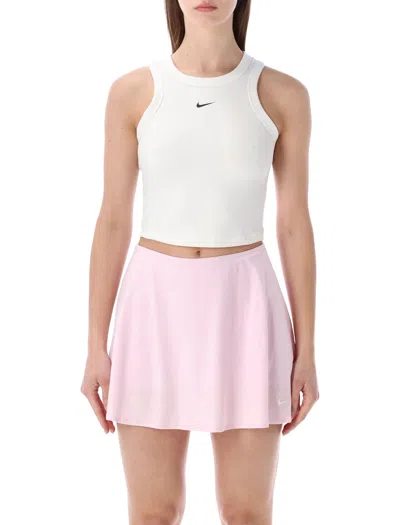 Nike Cropped Fitted Tank Top For Training And Everyday Wear In White