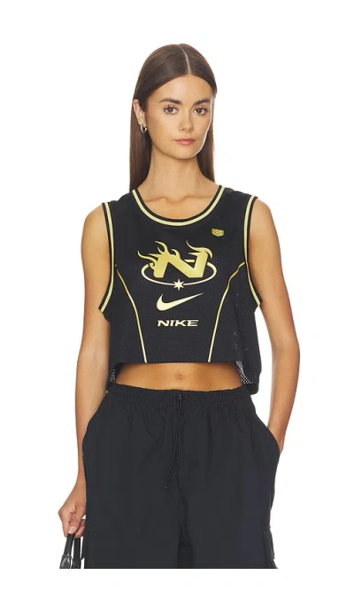 Nike Cropped Jersey Tank Top In Black
