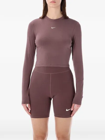 Nike Cropped Long-sleeve Top In Pink