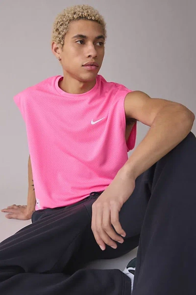 Nike Cropped Mesh Tank Top In Pink, Men's At Urban Outfitters