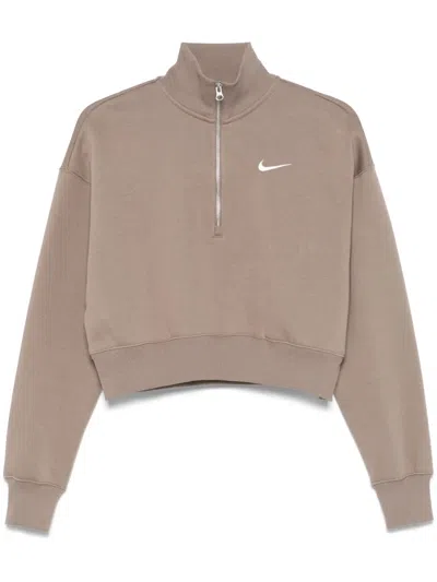 Nike Cropped Sweatshirt In Neutrals