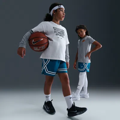 Nike Crossover Big Kids' Dri-fit 5" Basketball Shorts In Blue