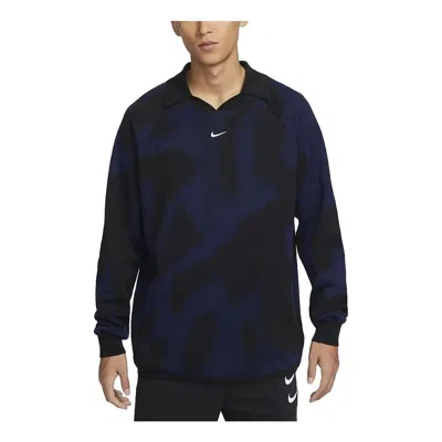 Nike Culture Knit Long-sleeve Soccer Sweater 'navy' In Black