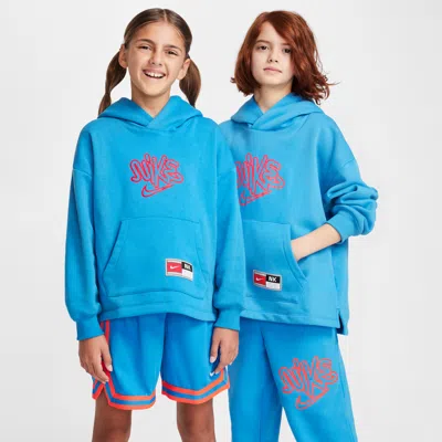 Nike Culture Of Basketball Big Kids' Fleece Pullover Basketball Hoodie In Blue