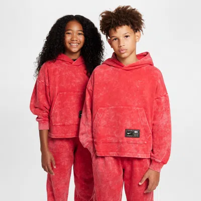 Nike Culture Of Basketball Big Kids' Fleece Pullover Hoodie In Red