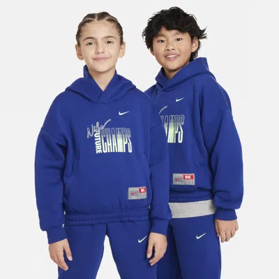 Nike Culture Of Basketball Big Kids' Pullover Fleece Hoodie In Blue