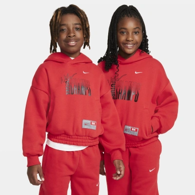 Nike Culture Of Basketball Big Kids' Pullover Fleece Hoodie In Red