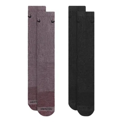 Nike Cushioned Crew Socks (two Pairs) 'multi' In Black
