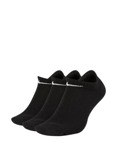 Nike Cushioned Everyday Socks(set Of Three) In Black
