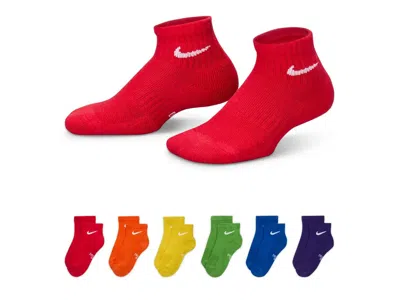 Nike Cushioned Kids' Ankle Socks 6 Pack In Multicolor