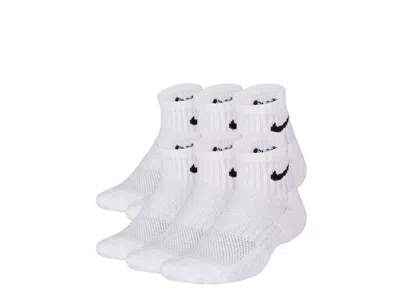 Nike Cushioned Kids' Ankle Socks 6 Pack In White