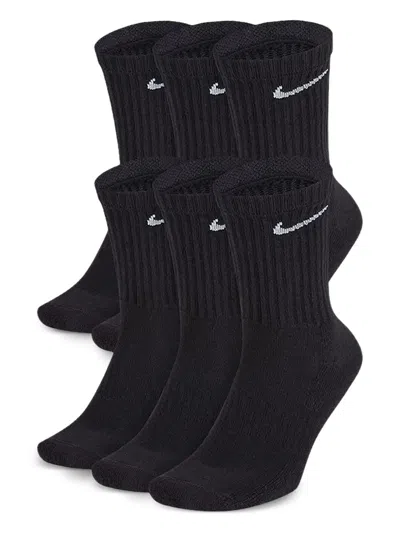 Nike Cushioned Socks (pack Of Six) In Black