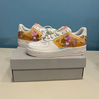 Pre-owned Nike Custom Air Force 1 Low Animal Crossing Themed "marina" Sneaker (all Sizes) In White