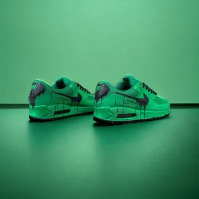 Pre-owned Nike Custom Hand-painted  Air Max 90 Sneakers | Personalized Artistic Shoes In Multicolor
