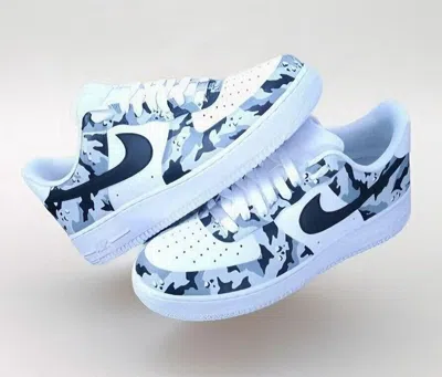 Pre-owned Nike Custom  Air Force 1 Shoes Gray Camo