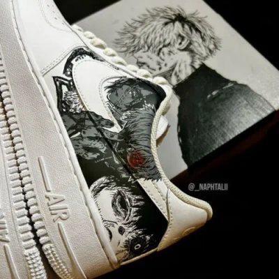 Pre-owned Nike Custom Tokyo Ghoul Air Force 1 (any Size) (made To Order/shipping Is 3-4weeks) In White