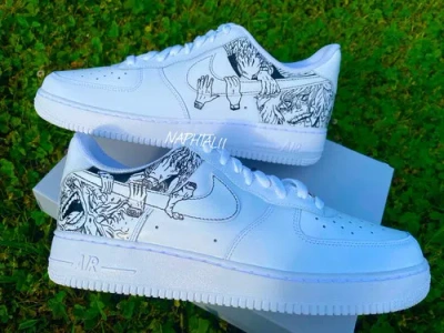 Pre-owned Nike Custom “ Tomura “ Af1 (any Size/made To Order). In Multicolor