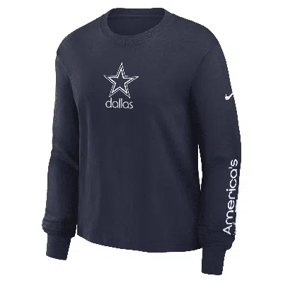 Nike Dallas Cowboys Boxy  Women's Nfl Long-sleeve T-shirt In Blue